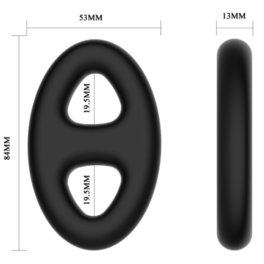 Alternative view of CRAZY BULL - DOUBLE OVAL SILICONE RING