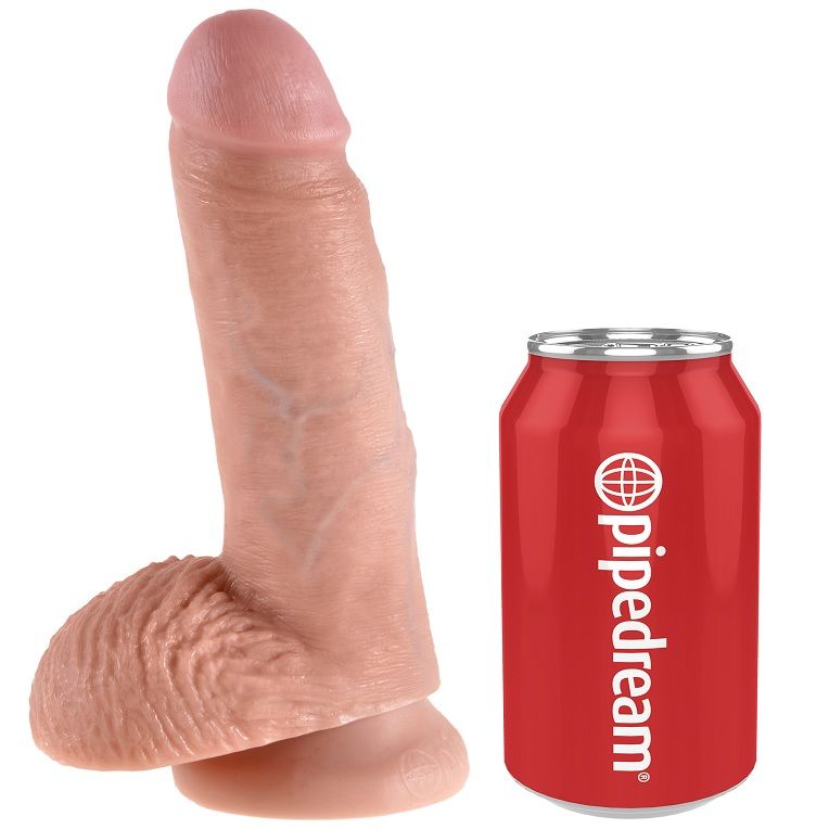 KING COCK - 7 DILDO FLESH WITH BALLS 17.8 CM - Bild 5