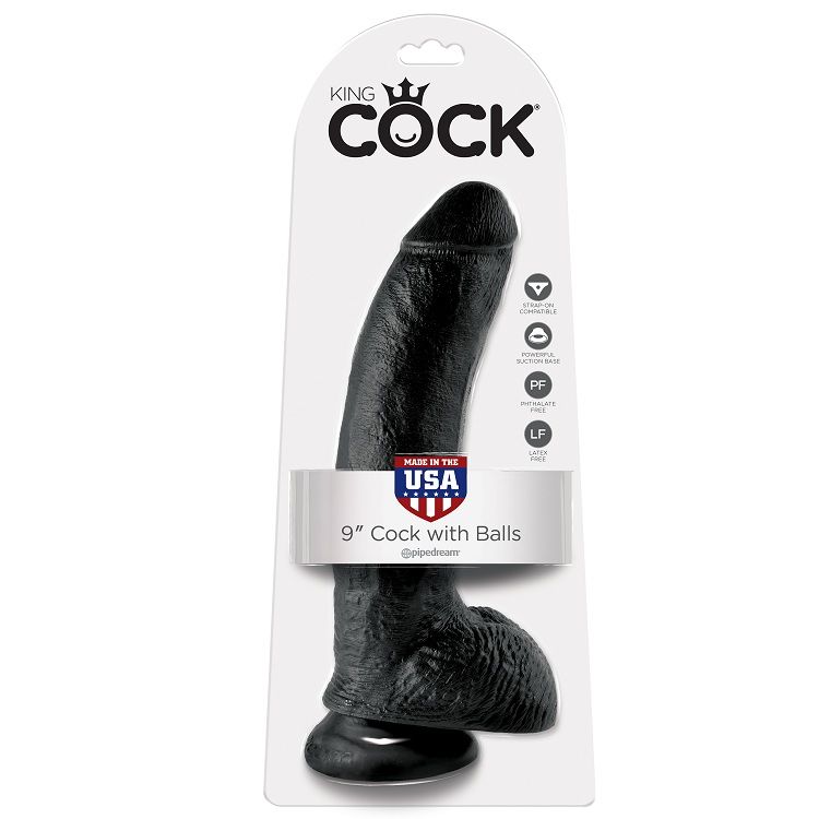 KING COCK - DILDO BLACK WITH BALLS 22.9 CM - Bild 3