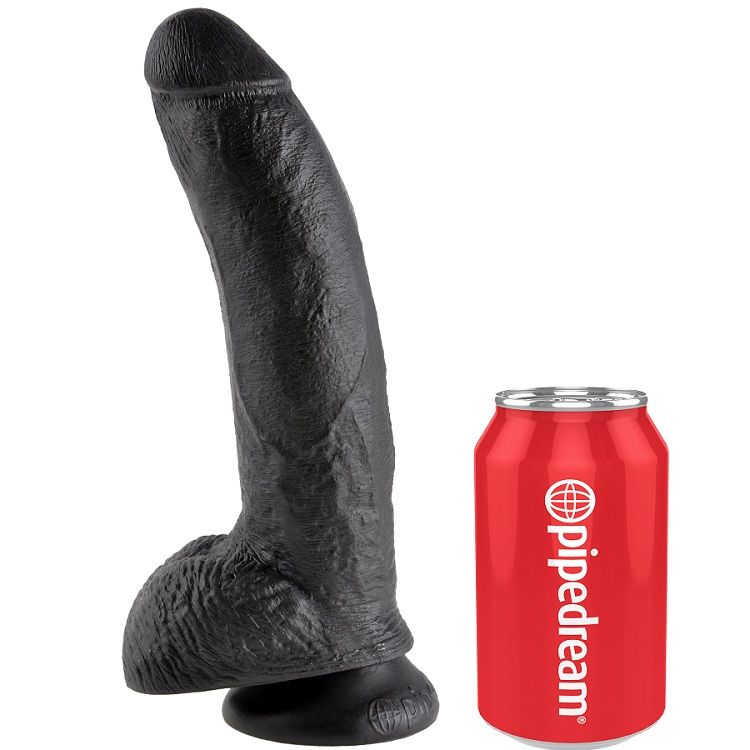 KING COCK - DILDO BLACK WITH BALLS 22.9 CM - Bild 4