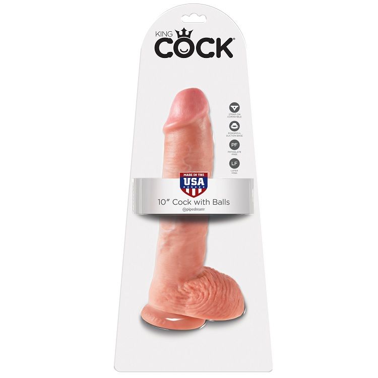 KING COCK - 10 DILDO FLESH WITH BALLS 26.5 CM - Bild 4