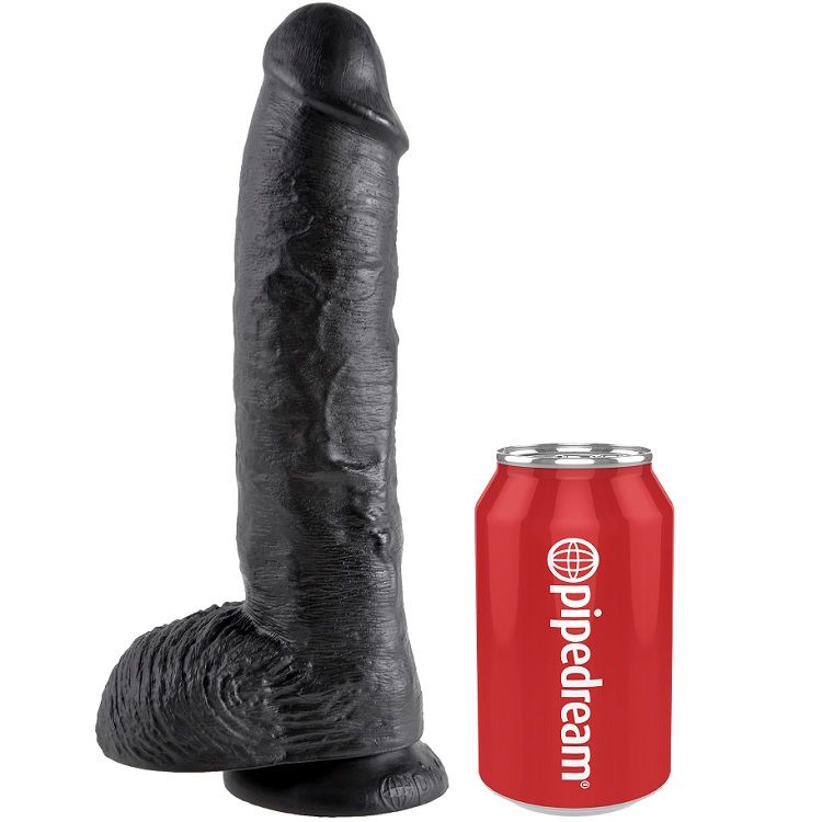 KING COCK - DILDO BLACK WITH BALLS 25.4 CM - Bild 4