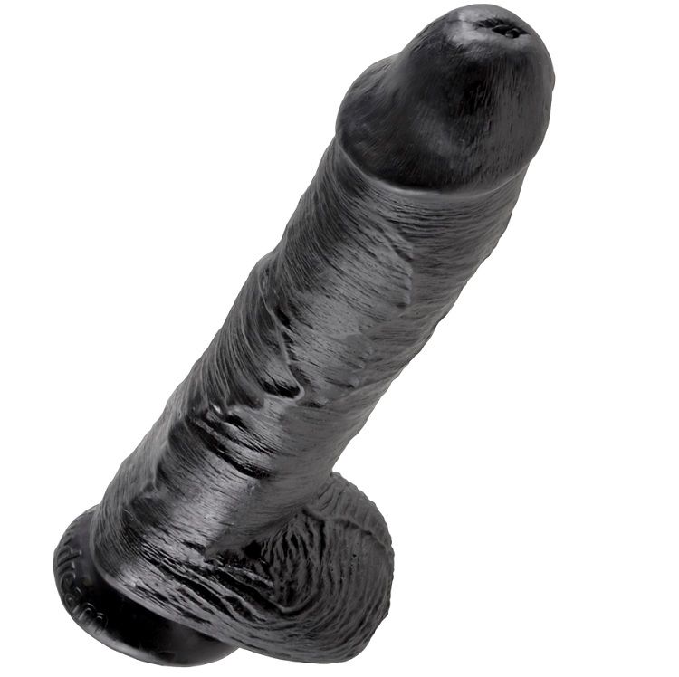Alternative view of KING COCK - DILDO BLACK WITH BALLS 25.4 CM