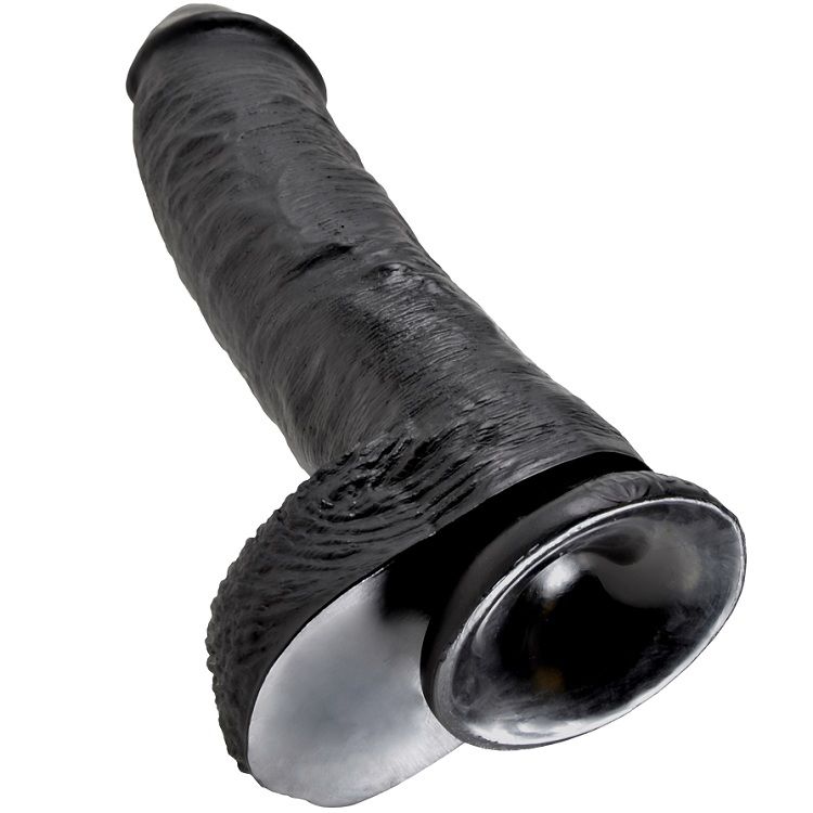 KING COCK - DILDO BLACK WITH BALLS 25.4 CM - Bild 5