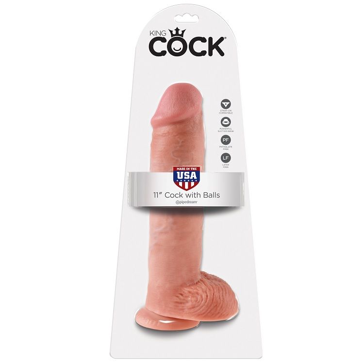 KING COCK - 11 DILDO FLESH WITH BALLS 28 CM - Bild 4