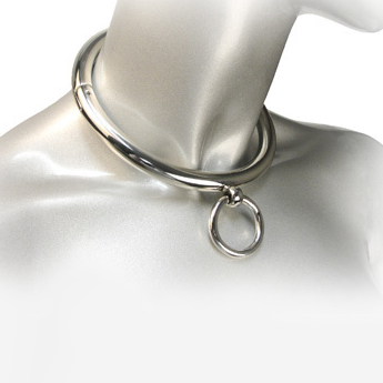 Alternative view of METAL HARD - BDSM NECKLACE WITH RING 10CM