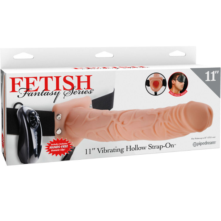 FETISH FANTASY SERIES - SERIES 11 HOLLOW STRAP-ON VIBRATING WITH BALLS 27.9CM FLESH - Bild 3