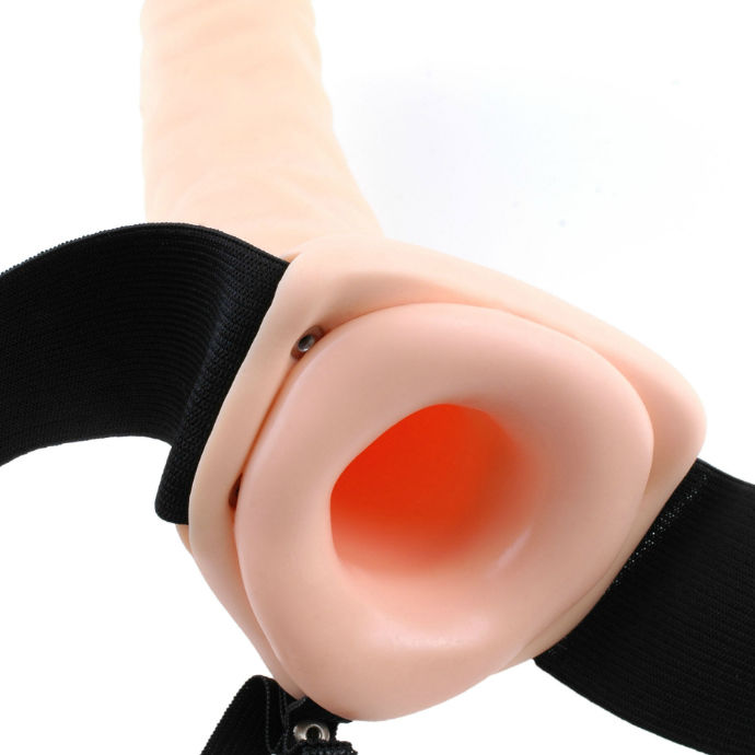 FETISH FANTASY SERIES - 19 CM VIBRATING HOLLOW STRAP-ON BROWN - Bild 5