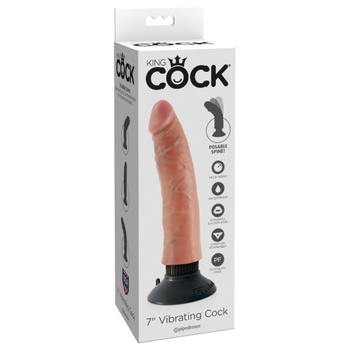 KING COCK - 17.78 CM VIBRATING COCK FLESH - Bild 7