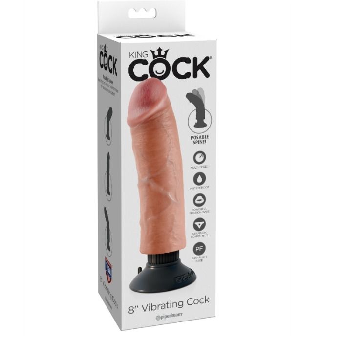 KING COCK - 20.32 CM VIBRATING COCK FLESH - Bild 5