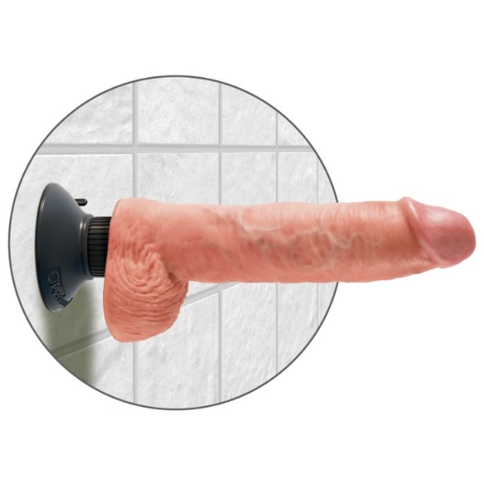 KING COCK - 25.5 CM VIBRATING COCK WITH BALLS FLESH - Bild 3