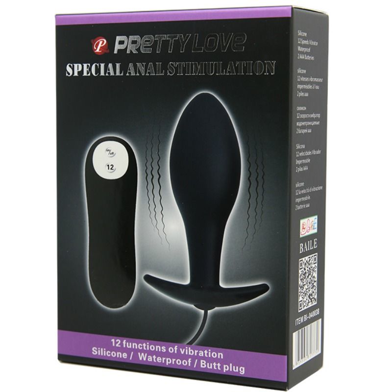 PRETTY LOVE - ANAL PLUG ANCHOR FORM SILICONE 12 VIBRATION MODES BLACK - Bild 8