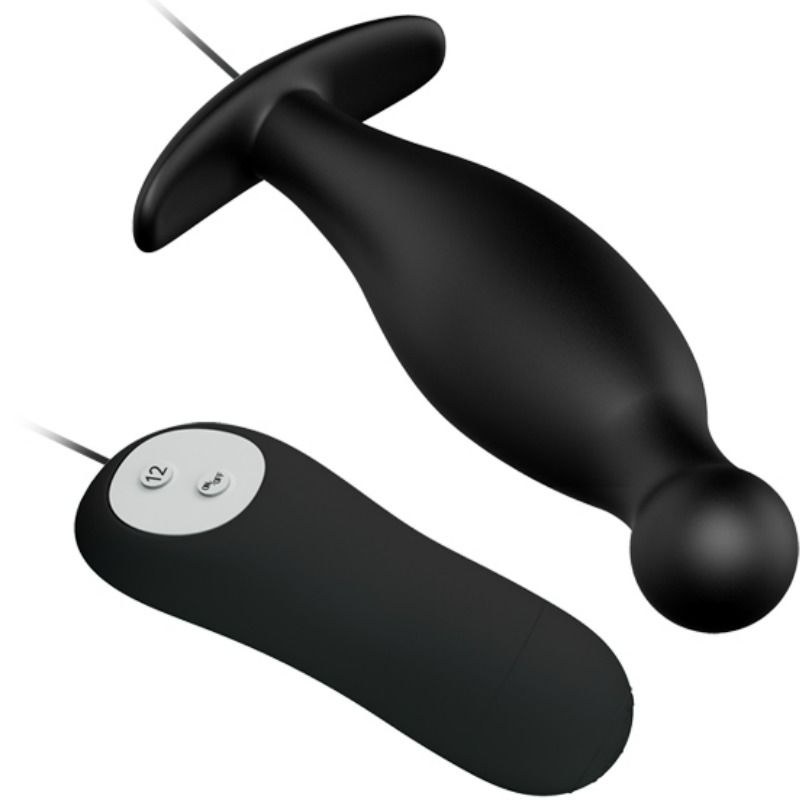 PRETTY LOVE - SILICONE ANAL PLUG 12 VIBRATION MODES BLACK - Bild 3