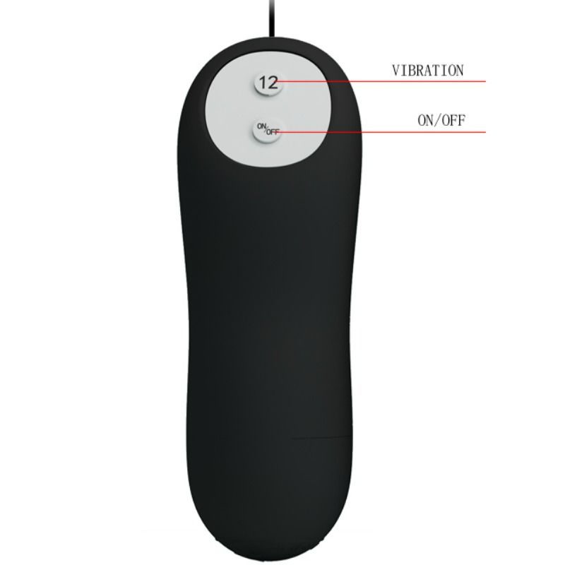 PRETTY LOVE - SILICONE ANAL PLUG 12 VIBRATION MODES BLACK - Bild 5
