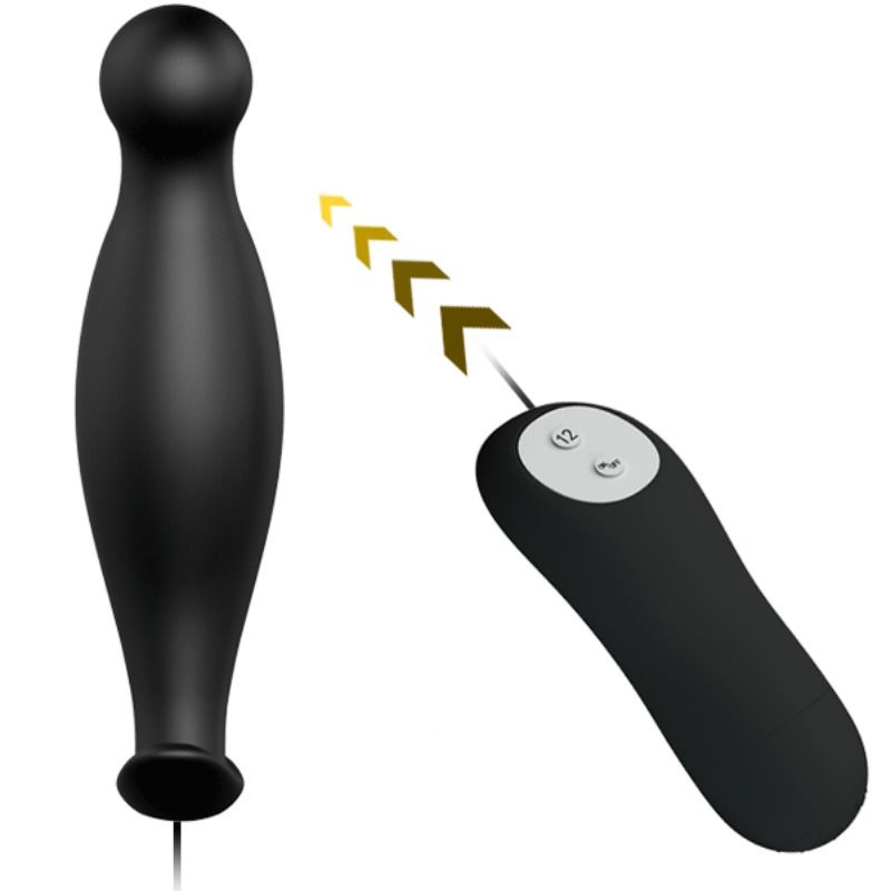 PRETTY LOVE - SILICONE ANAL PLUG 12 VIBRATION MODES BLACK - Bild 8