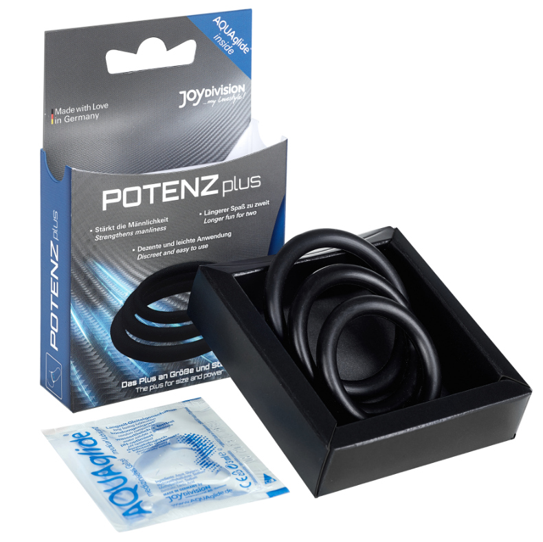 Alternative view of JOYDIVISION POTENZDUO - PLUS 3 BLACK RINGS SET - S, M, L