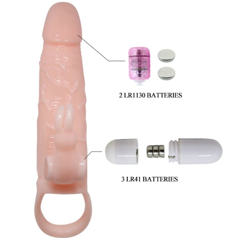 BAILE - BRAVE MAN PENIS COVER WITH RABBIT AND DOUBLE ENGINE FLESH 16.5 CM - Bild 5