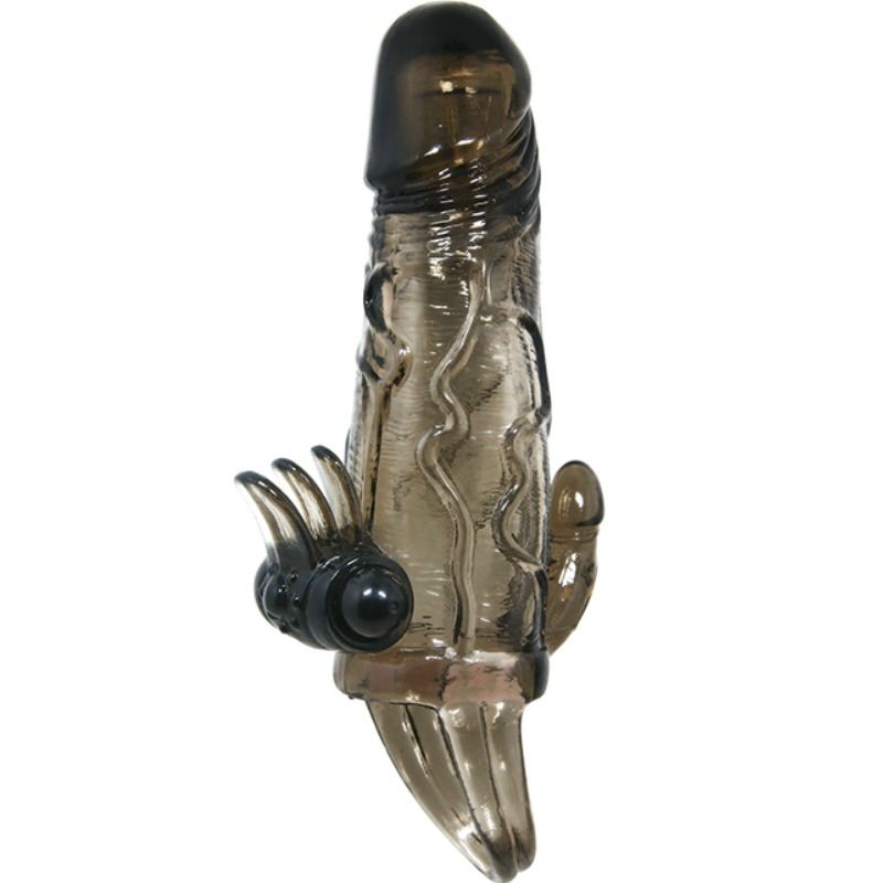 BAILE - BRAVE MAN PENIS COVER WITH CLIT AND ANAL STIMULATION DOUBLE BULLET BLACK 16.5 CM - Bild 10