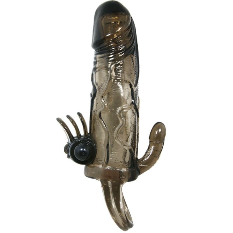 BAILE - BRAVE MAN PENIS COVER WITH CLIT AND ANAL STIMULATION DOUBLE BULLET BLACK 16.5 CM - Bild 8