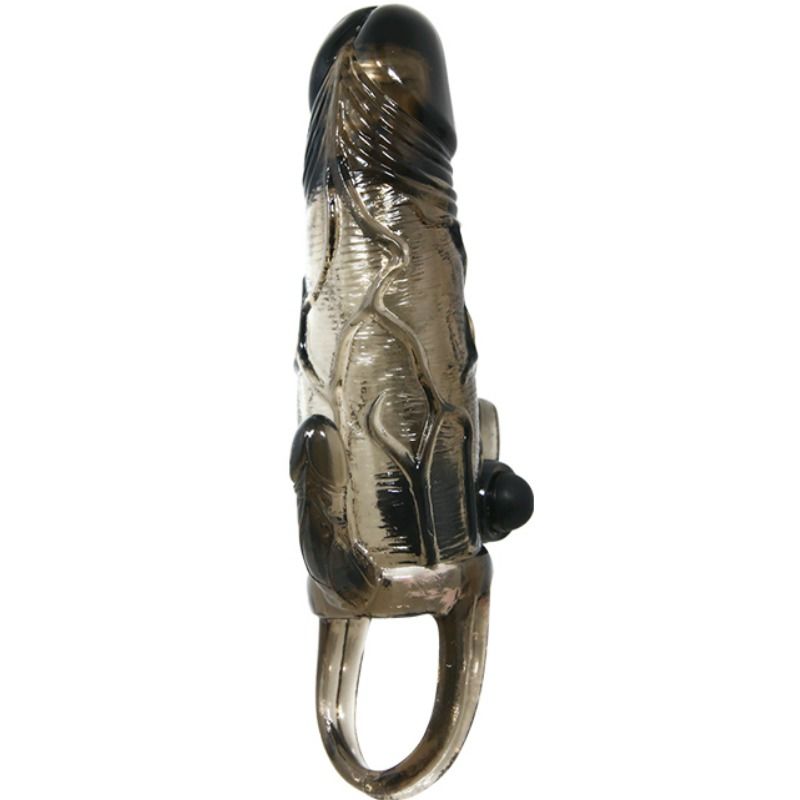 BAILE - BRAVE MAN PENIS COVER WITH CLIT AND ANAL STIMULATION DOUBLE BULLET BLACK 16.5 CM - Bild 7