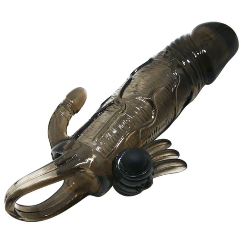 BAILE - BRAVE MAN PENIS COVER WITH CLIT AND ANAL STIMULATION DOUBLE BULLET BLACK 16.5 CM - Bild 6