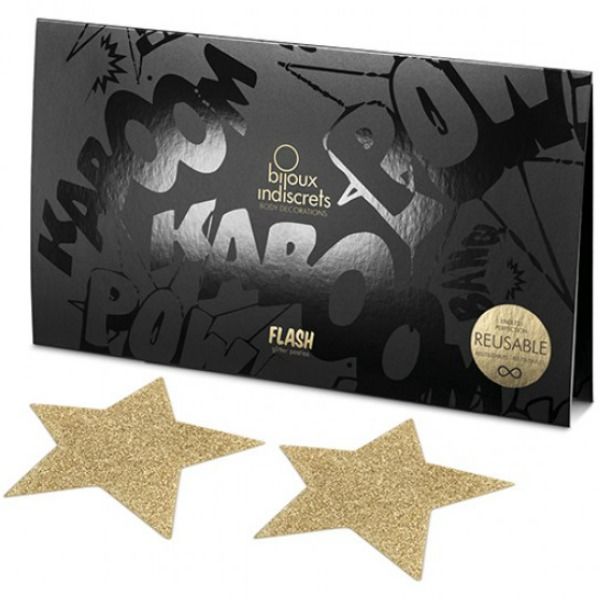 BIJOUX - INDISCRETS FLASH GOLDEN STAR NIPPLE COVERS - Bild 4