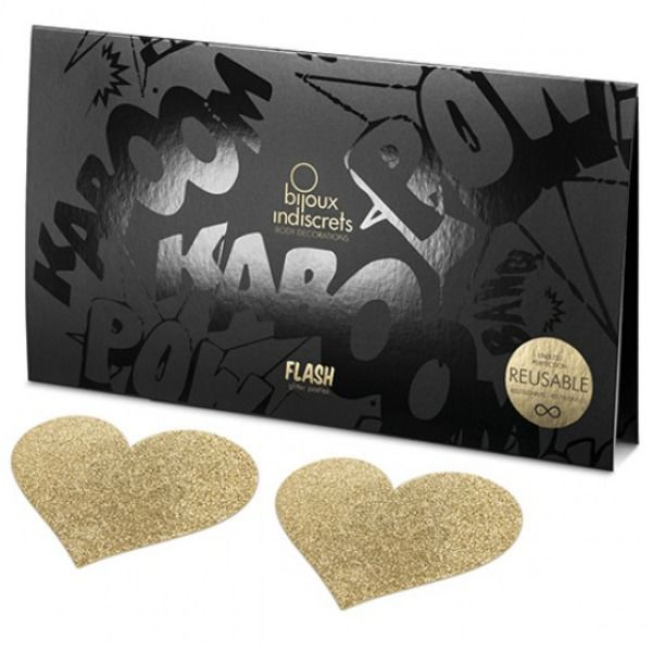 BIJOUX - INDISCRETS FLASH GOLDEN HEART NIPPLE COVERS - Bild 4