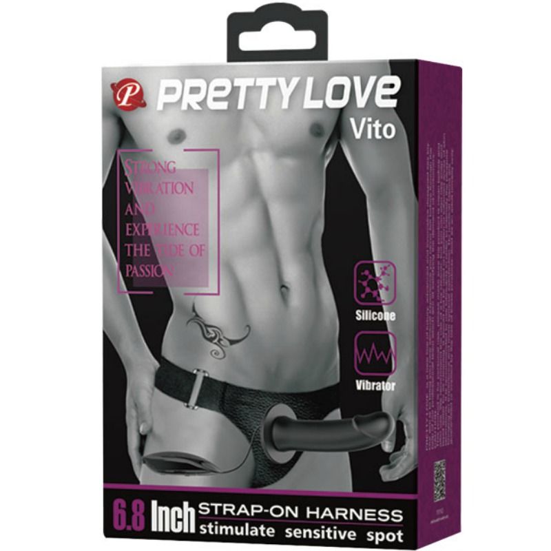 PRETTY LOVE - VITO STRAP ON WITH HOLLOW DILDO AND VIBRATION 17.3 CM - Bild 6