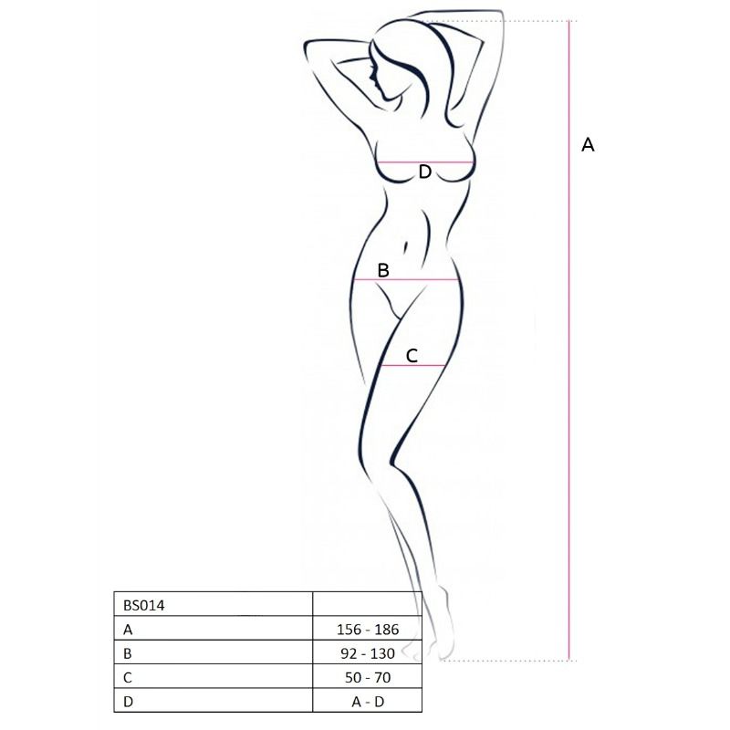 Alternative view of PASSION - WOMAN BS014 WHITE BODYSTOCKING ONE SIZE