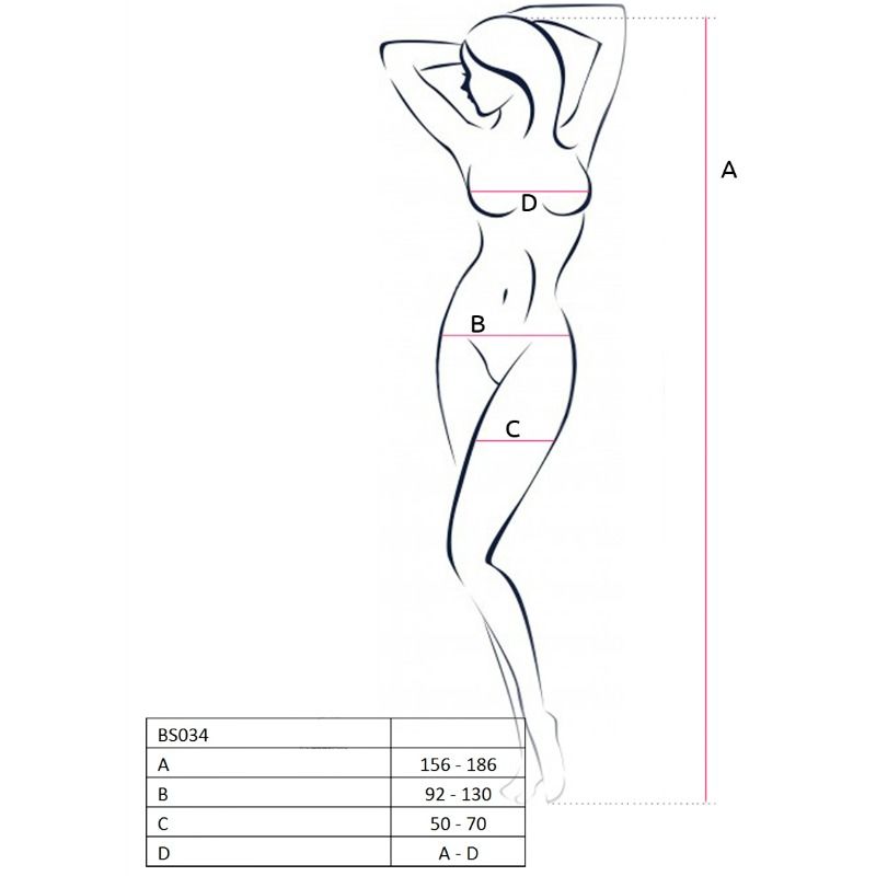 PASSION - WOMAN BS034 BODYSTOCKING BLACK ONE SIZE - Bild 3
