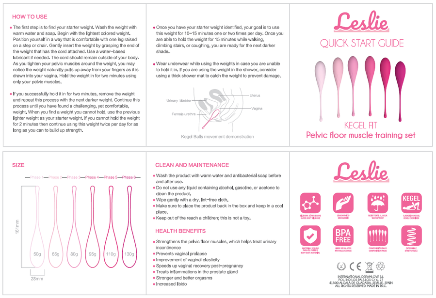 LESLIE - KEGEL FIT PELVIC MUSCLE TRAINING SET 6 WEIGHTS - Bild 15