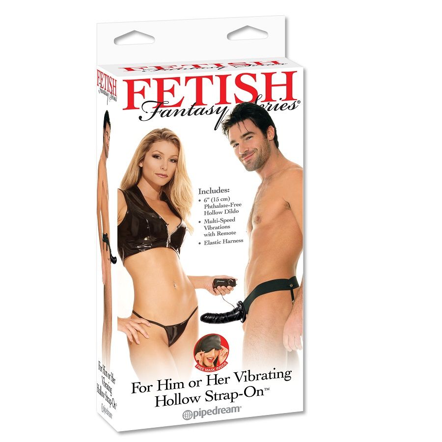 FETISH FANTASY SERIES - VIBRATING HOLLOW STRAP-ON FOR HER OR HIM BLACK - Bild 4