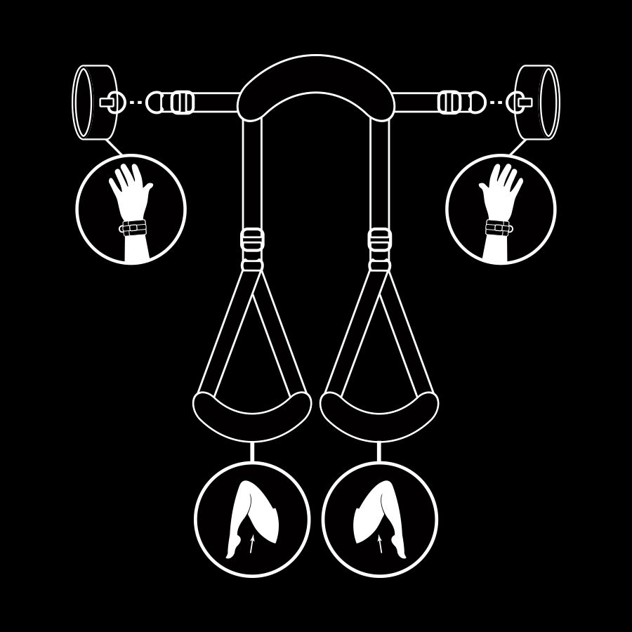 Alternative view of FETISH SUBMISSIVE - OPEN LEGS POSITION WITH NOPRENE LINING HANDCUFFS