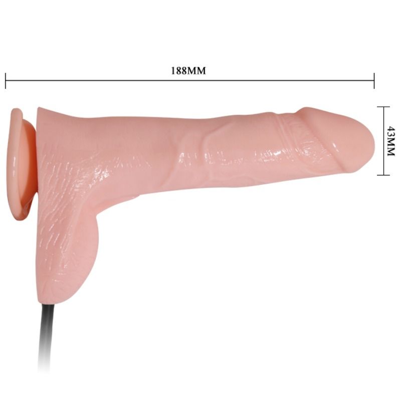 Alternative view of BAILE - REALISTIC VIBRATING AND INFLATABLE DILDO 18.8 CM