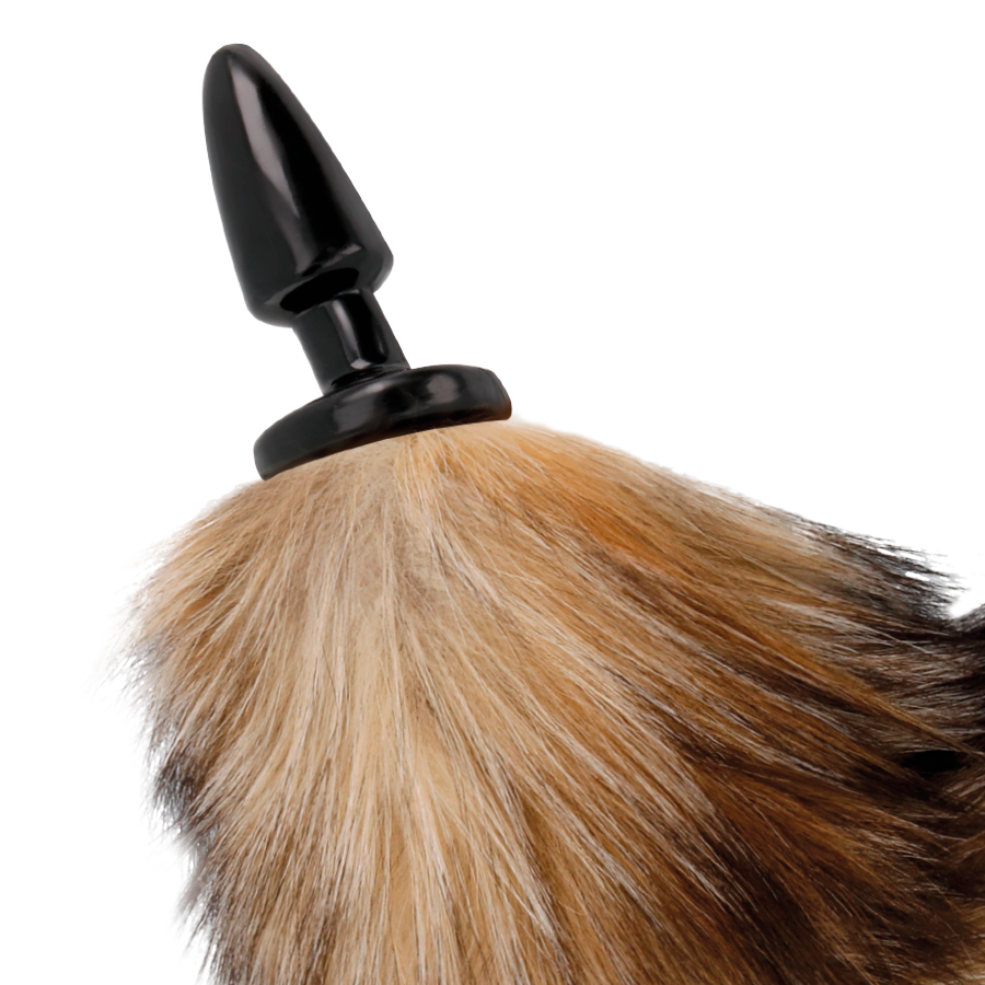 Alternative view of DARKNESS - NATURAL TAIL WITH SILICONE ANAL PLUG 10 CM