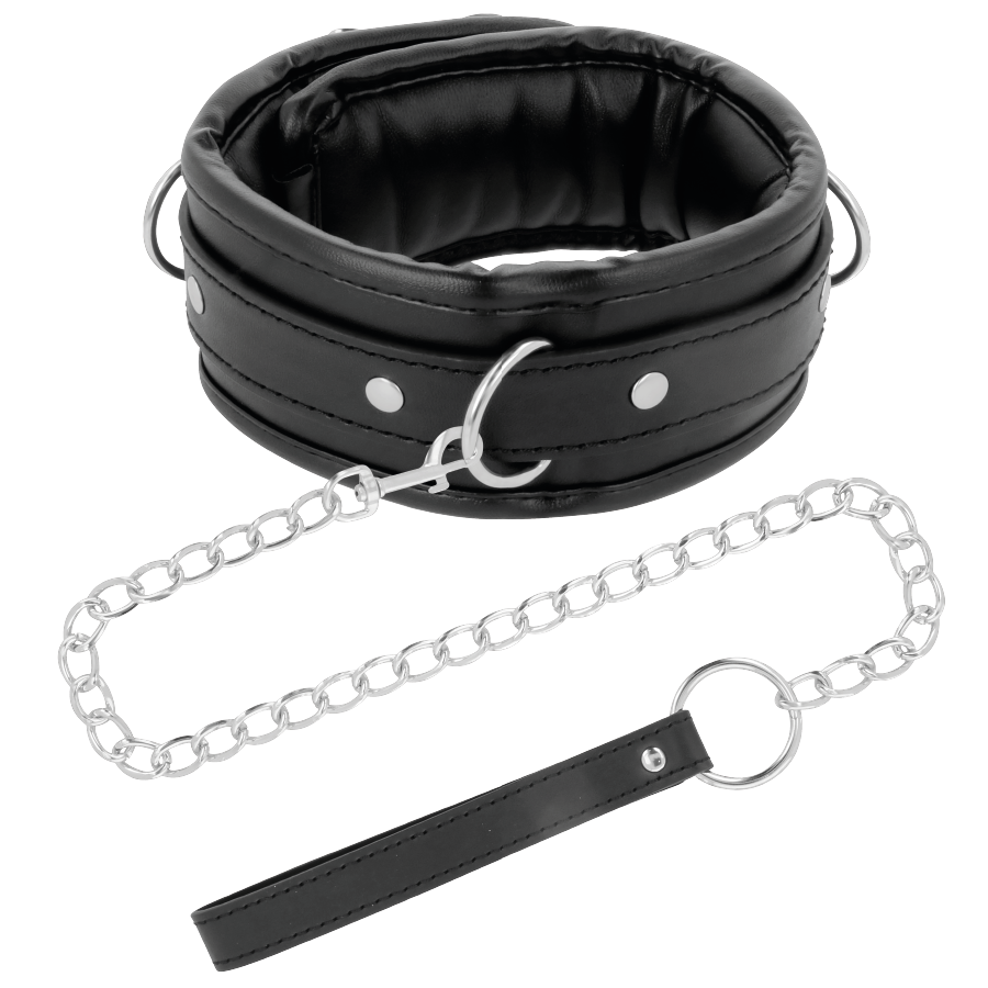 Alternative view of DARKNESS - SOFT LEATHER NECKLACE WITH CHAIN