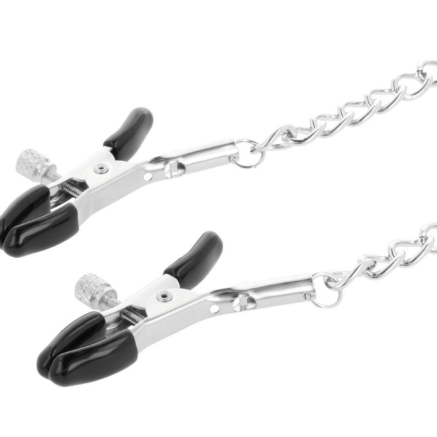 Alternative view of DARKNESS - COLLAR WITH NIPPLE CLAMPS BLACK