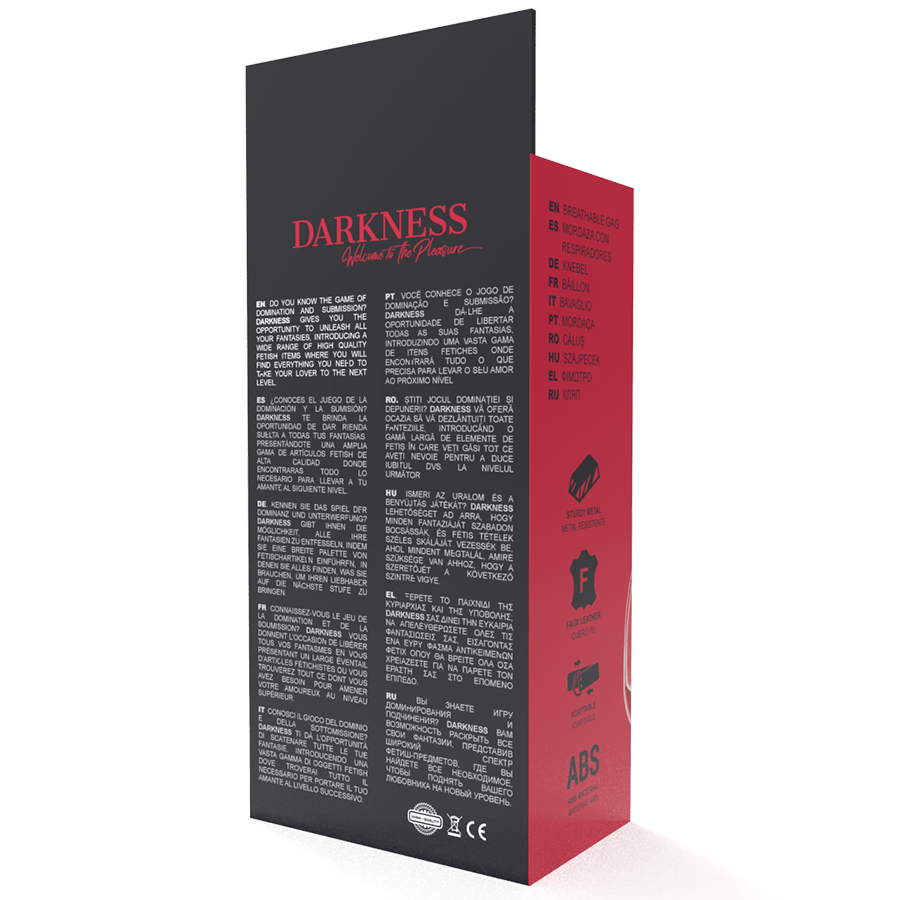 Alternative view of DARKNESS - RED BREATHABLE GAG