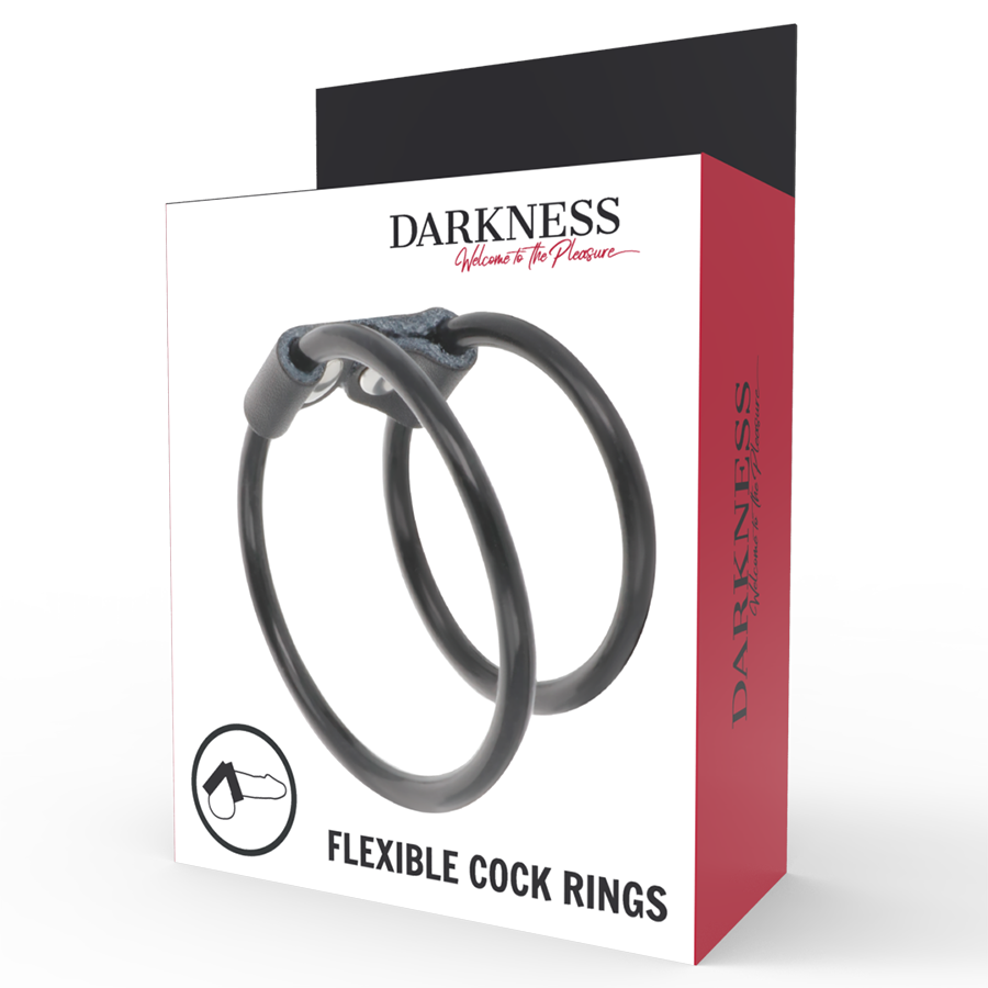 DARKNESS - DOUBLE FLEXIBLE PENIS RING - Bild 4