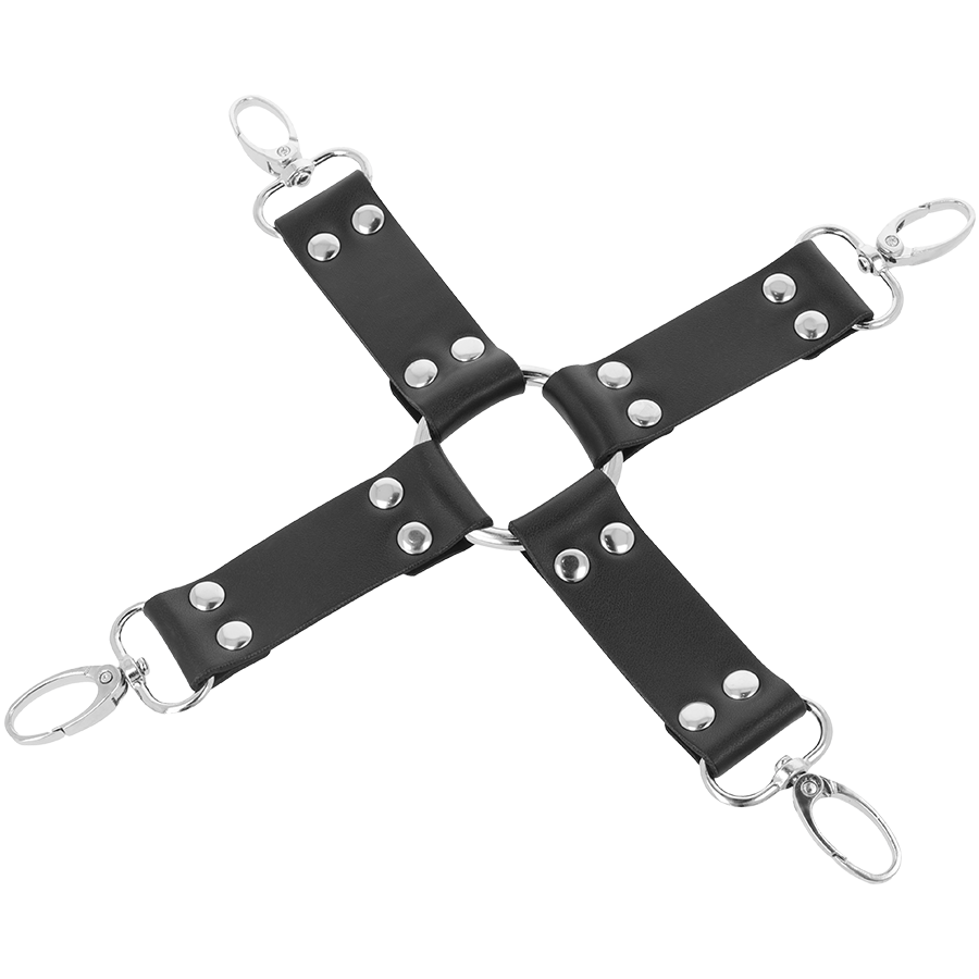Alternative view of DARKNESS - LEATHER HANDCUFFS FOR FOOT AND HANDS BLACK
