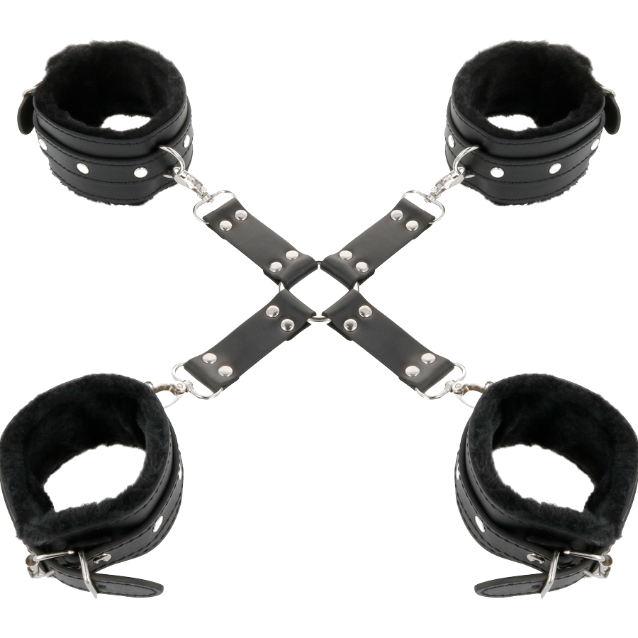 DARKNESS - LEATHER HANDCUFFS FOR FOOT AND HANDS BLACK - Bild 9
