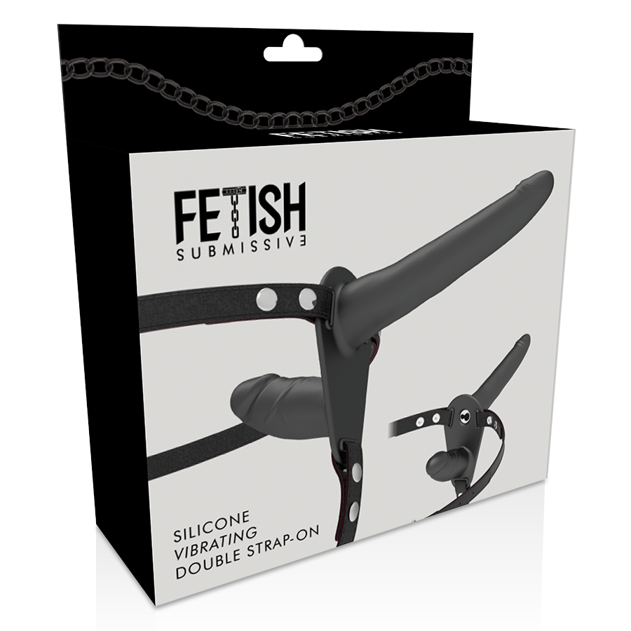 FETISH SUBMISSIVE HARNESS - DOUBLE PENETRATION BLACK VIBRATOR - Bild 4