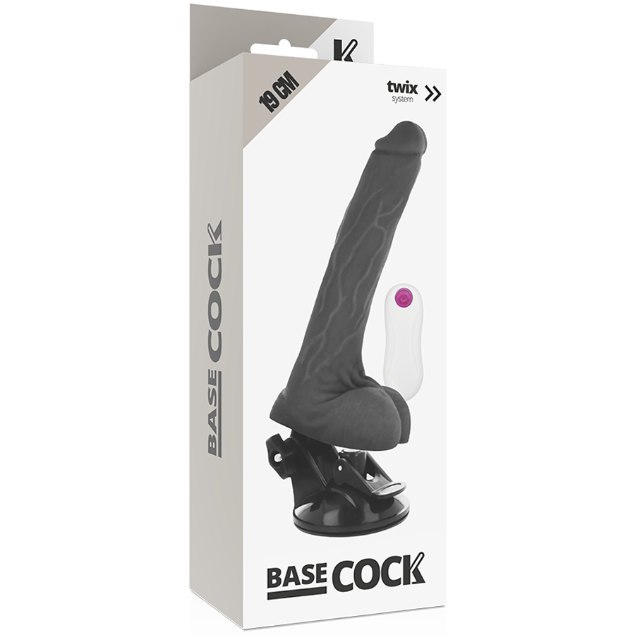 BASECOCK - REALISTIC VIBRATOR REMOTE CONTROL BLACK 19 CM -O- 4 CM - Bild 3