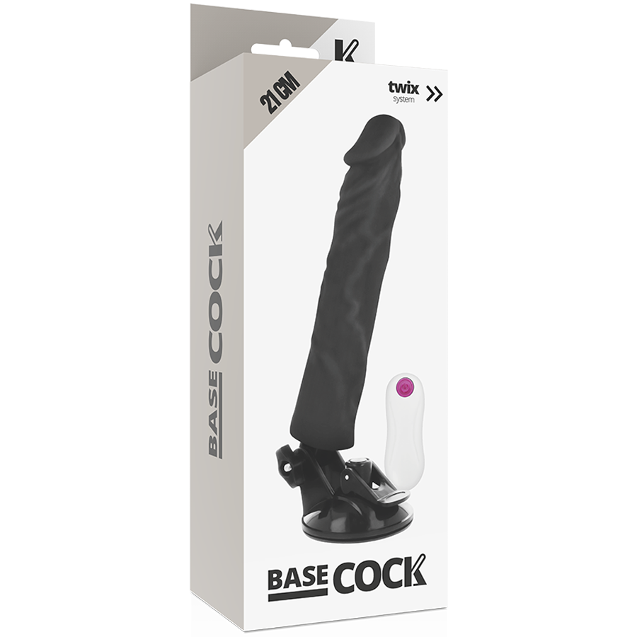 BASECOCK - REALISTIC VIBRATOR REMOTE CONTROL BLACK 21 CM -O- 4 CM - Bild 5