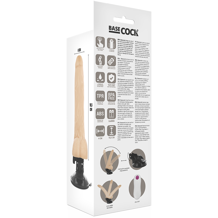 Alternative view of BASECOCK - REALISTIC ARTICULABLE REMOTE CONTROL FLESH 18.5 CM -O- 4 CM