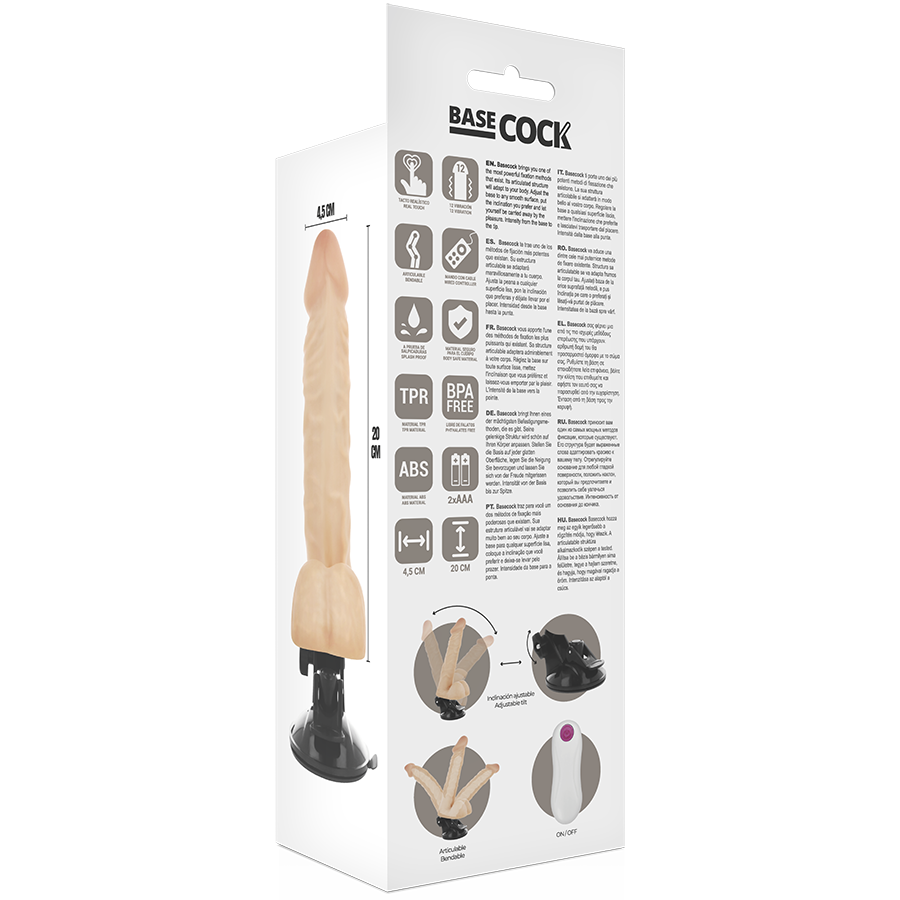 Alternative view of BASECOCK - REALISTIC ARTICULABLE REMOTE CONTROL FLESH 20 CM -O- 4.5 CM