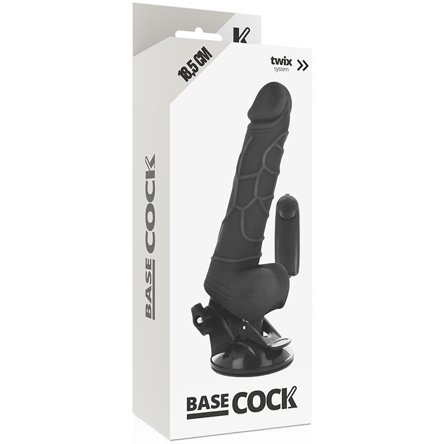 BASECOCK - REALISTIC VIBRATOR REMOTE CONTROL BLACK 18.5 CM -O- 4CM - Bild 3
