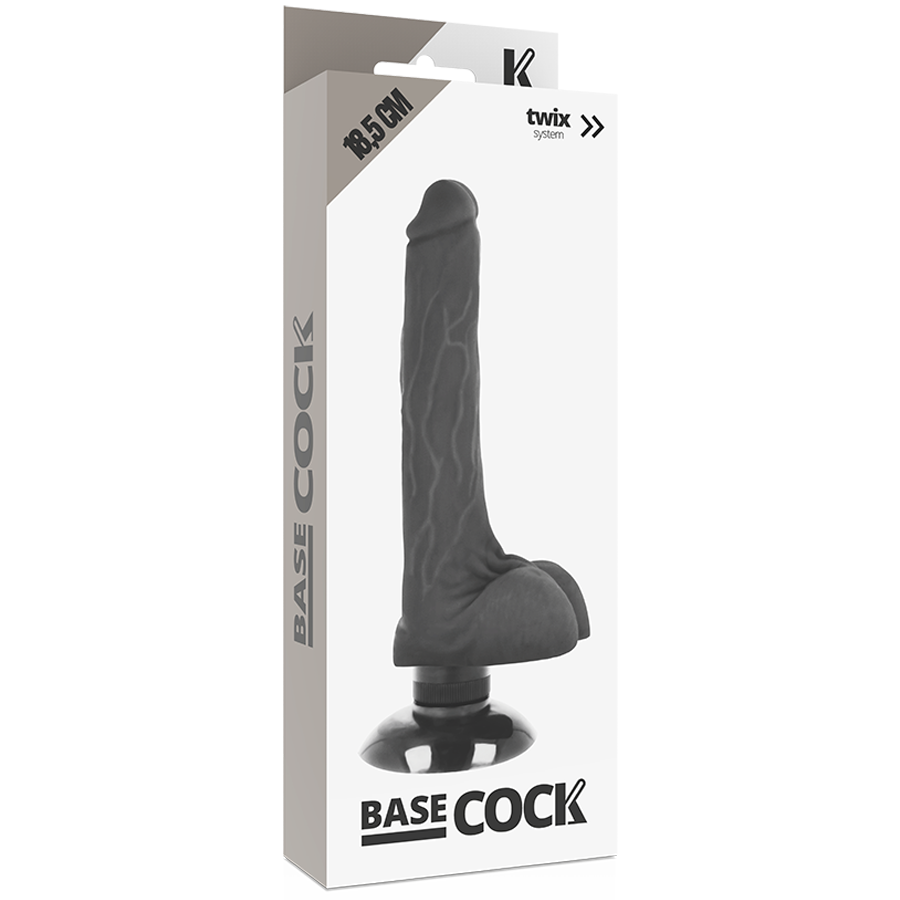 BASECOCK - REALISTIC VIBRATOR 2-1 BLACK 18.5 CM -O- 4 CM - Bild 5