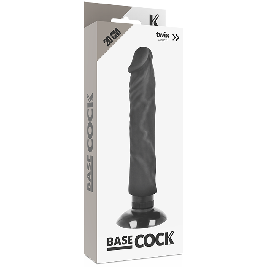 BASECOCK - REALISTIC VIBRATOR 2-1 BLACK 20 CM -O- 4 CM - Bild 4