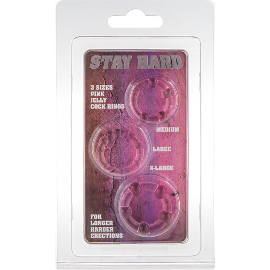 Alternative view of SEVEN CREATIONS - SET OF THREE PINK PENIS RINGS